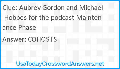 Aubrey Gordon and Michael Hobbes for the podcast Maintenance Phase Answer