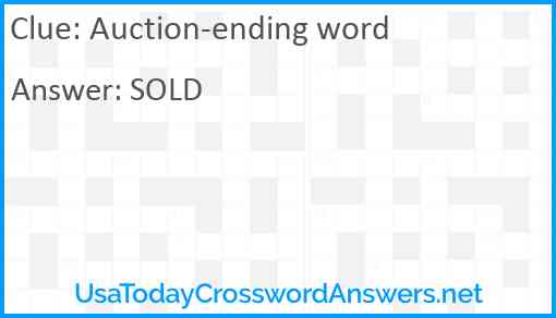 Auction-ending word Answer
