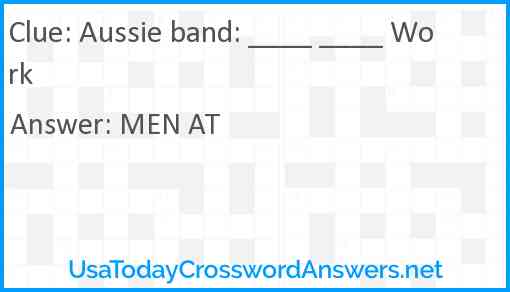 Aussie band: ____ ____ Work Answer