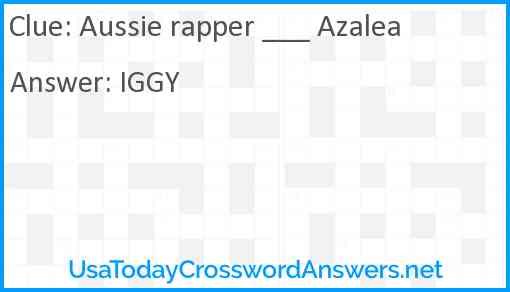 Aussie rapper ___ Azalea Answer