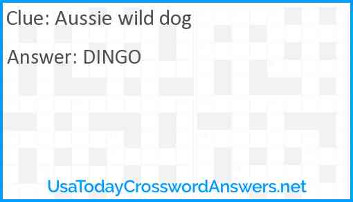 Aussie wild dog Answer