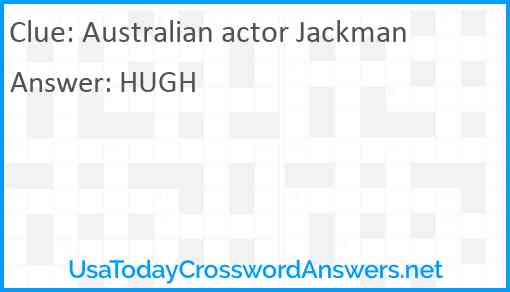 Australian actor Jackman Answer