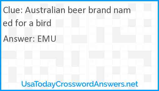 Australian beer brand named for a bird Answer