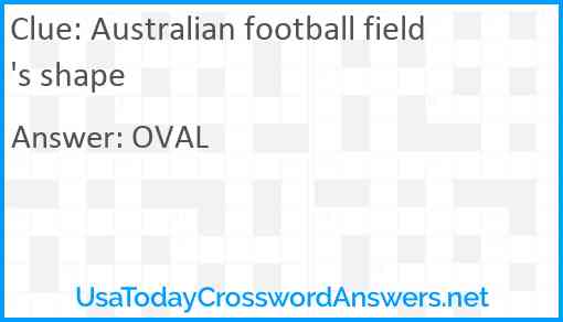 Australian football field's shape Answer