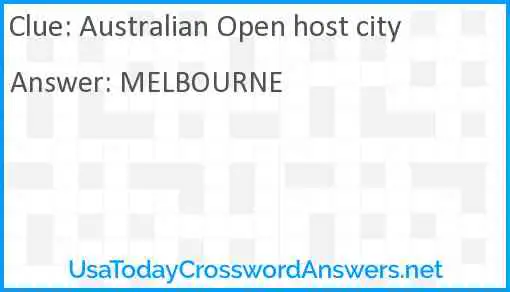 Australian Open host city Answer