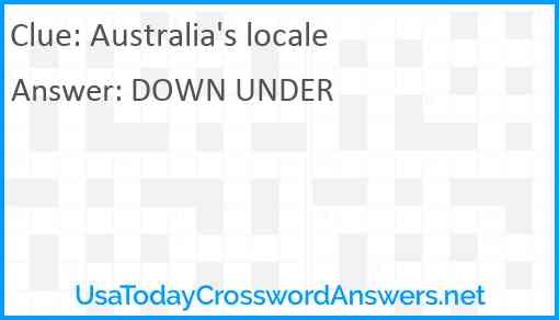 Australia's locale Answer