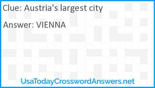 Austria's largest city Answer