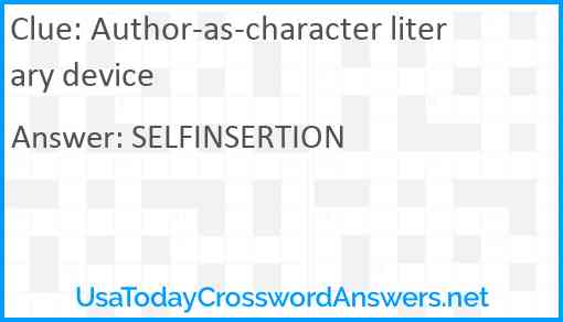 Author-as-character literary device Answer