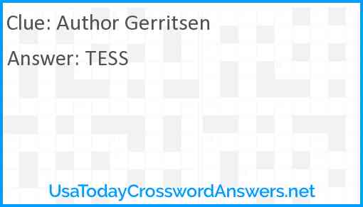 Author Gerritsen Answer