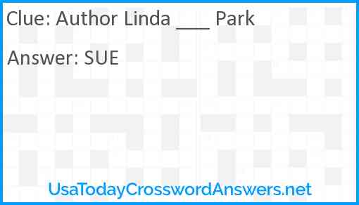 Author Linda ___ Park Answer