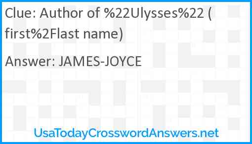 Author of %22Ulysses%22 (first%2Flast name) Answer