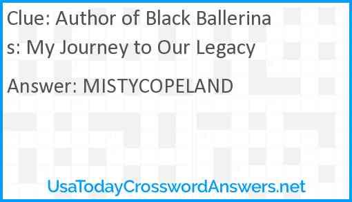 Author of Black Ballerinas: My Journey to Our Legacy Answer