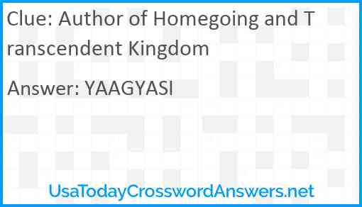 Author of Homegoing and Transcendent Kingdom Answer