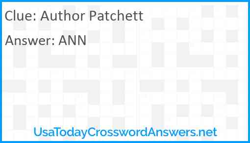 Author Patchett Answer