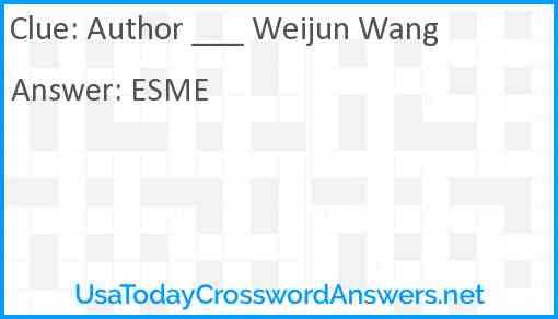 Author ___ Weijun Wang Answer