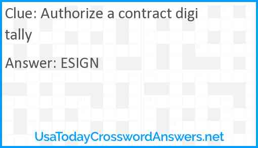 Authorize a contract digitally Answer