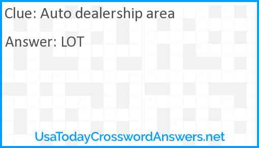 Auto dealership area Answer