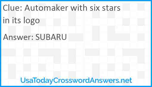 Automaker with six stars in its logo Answer