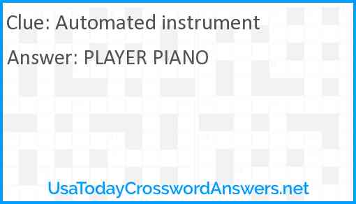 Automated instrument Answer