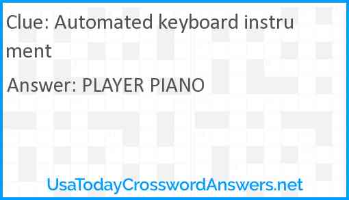 Automated keyboard instrument Answer