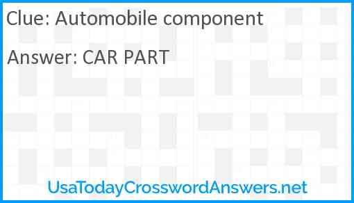 Automobile component Answer