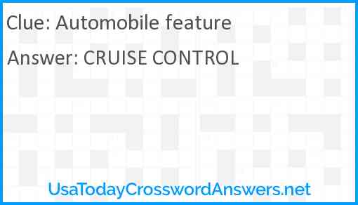 Automobile feature Answer