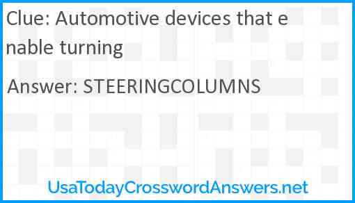 Automotive devices that enable turning Answer