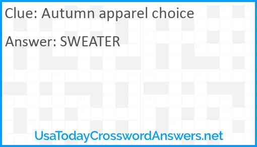 Autumn apparel choice Answer