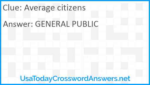 Average citizens Answer