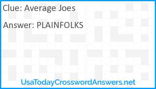 Average Joes Answer