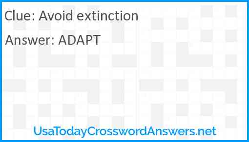 Avoid extinction Answer