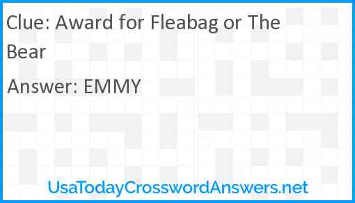 Award for Fleabag or The Bear Answer