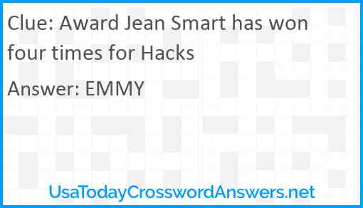 Award Jean Smart has won four times for Hacks Answer