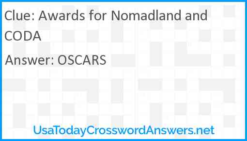 Awards for Nomadland and CODA Answer