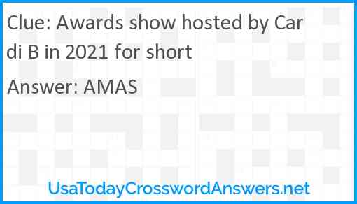 Awards show hosted by Cardi B in 2021 for short Answer