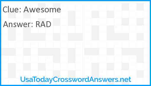 Awesome! Answer