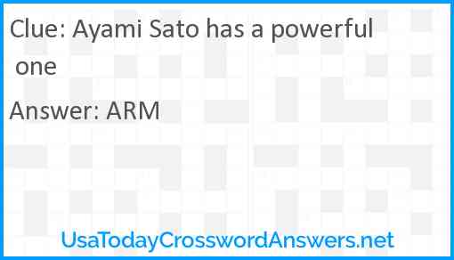Ayami Sato has a powerful one Answer