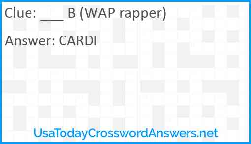 ___ B (WAP rapper) Answer