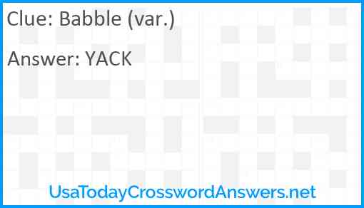 Babble (var.) Answer