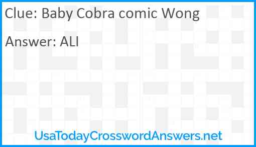 Baby Cobra comic Wong Answer