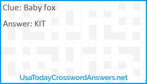 Baby fox Answer