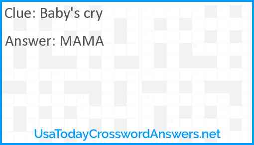 Baby's cry Answer