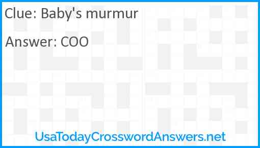 Baby's murmur Answer