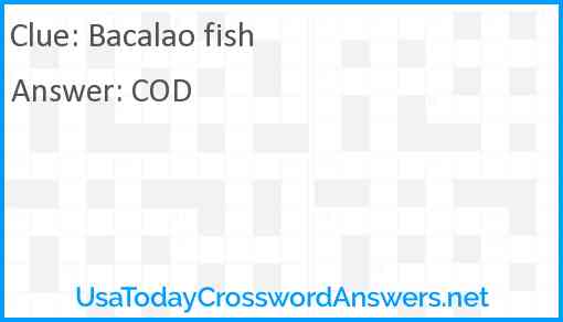 Bacalao fish Answer