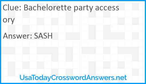Bachelorette party accessory Answer