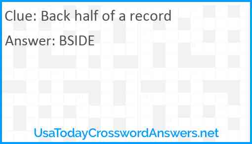 Back half of a record Answer