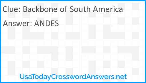 Backbone of South America Answer