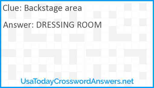 Backstage area Answer