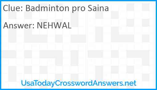 Badminton pro Saina Answer