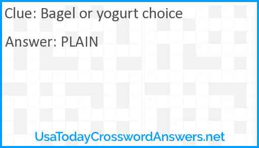 Bagel or yogurt choice Answer